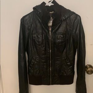 Black leather jacket